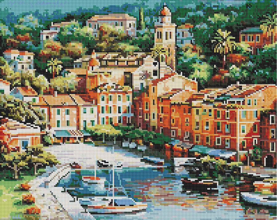 Алмазная мозаика Brushme Вид на город 40x50 см (GF3824)