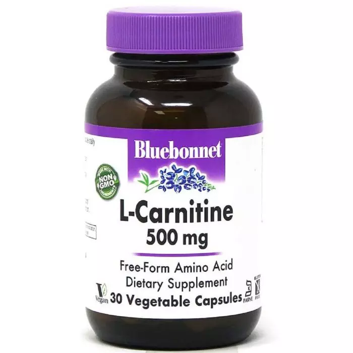Карнітин Bluebonnet Nutrition L-Carnitine 500 мг 30 вегетаріанських капсул (BLB0032)