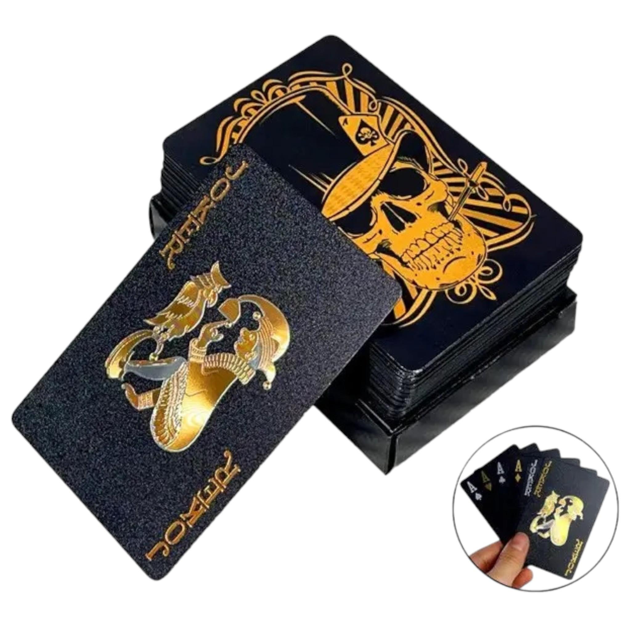 Карты игральные покерные Golden Skull пластиковые 54 карты Black (BG_408-20)