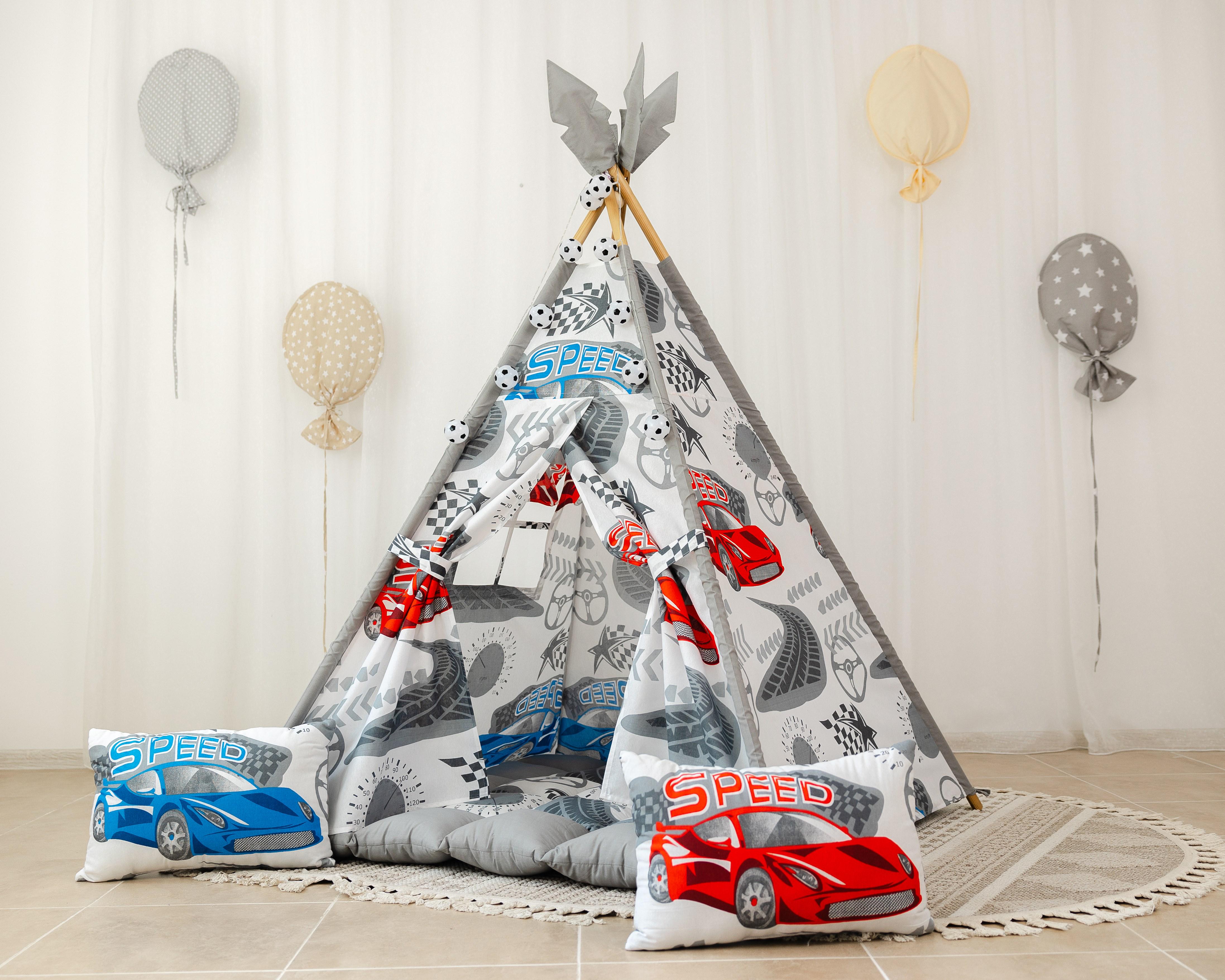 Вігвам для хлопчика Перегони з матрасиком Бонбон (0002208)