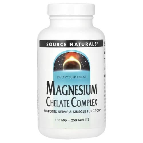 Магний Source Naturals Magnesium Chelate Complex 100мг 250 табл. (SNS-00318)