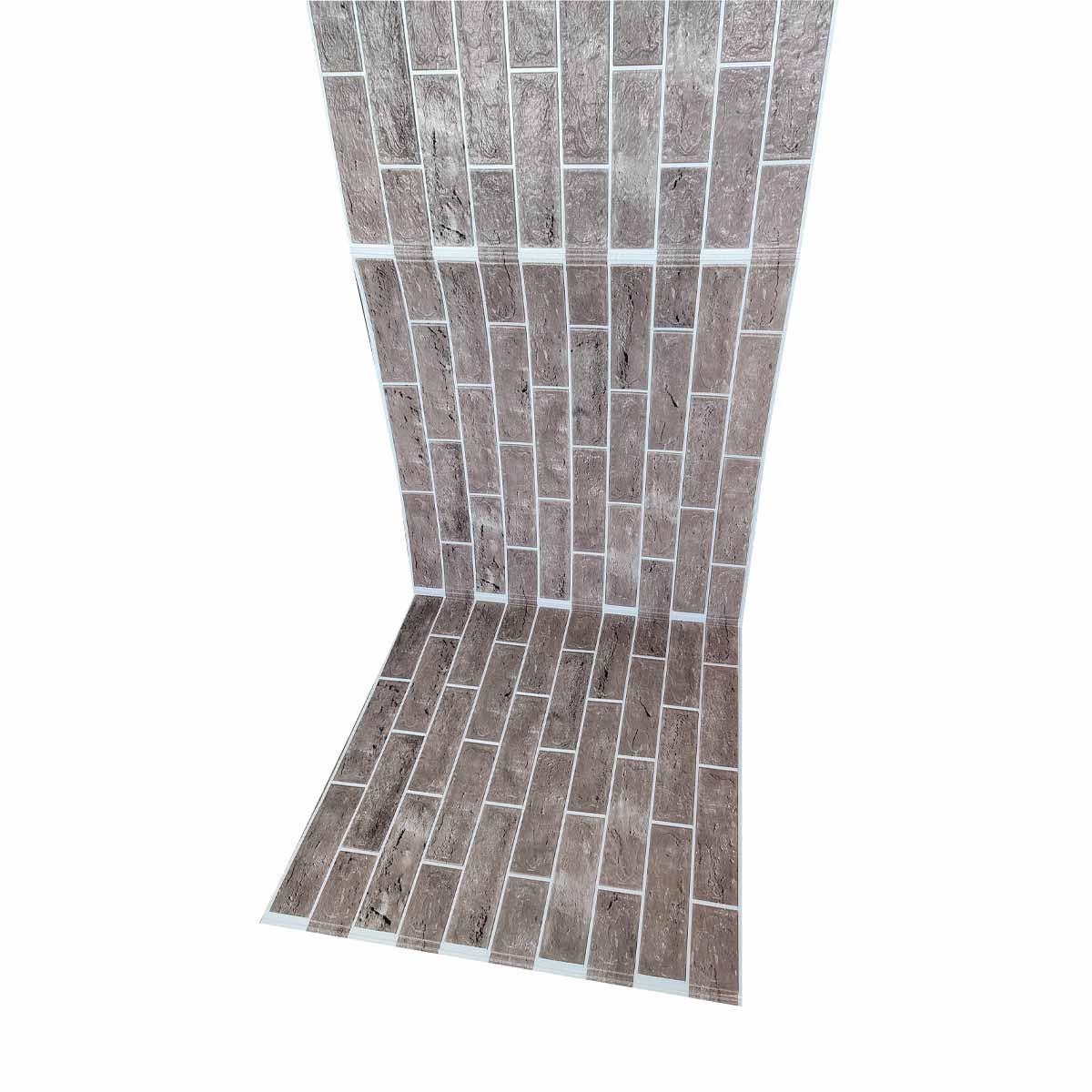 Панель самоклеюча декоративна 3D цегла контраст 680x2720x4 мм Темно-сірий