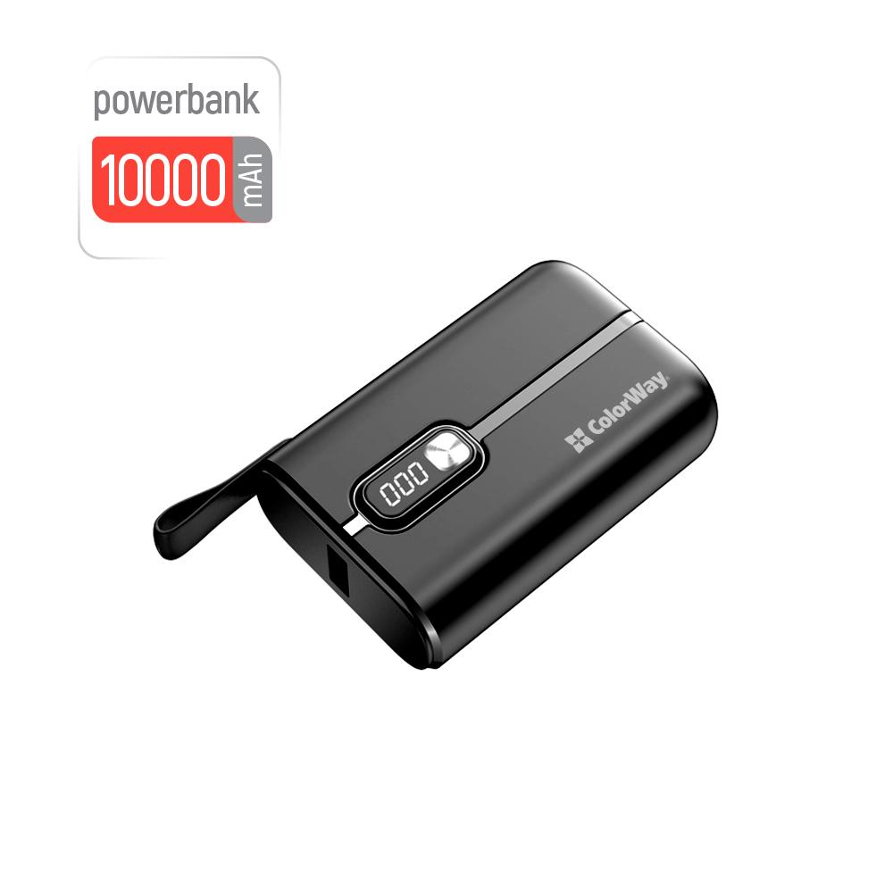 Повербанк ColorWay Full power USB QC3.0/USB-C Power Delivery 22,5W 10000 mAh Black (CW-PB100LPK2BK-PDD) - фото 2