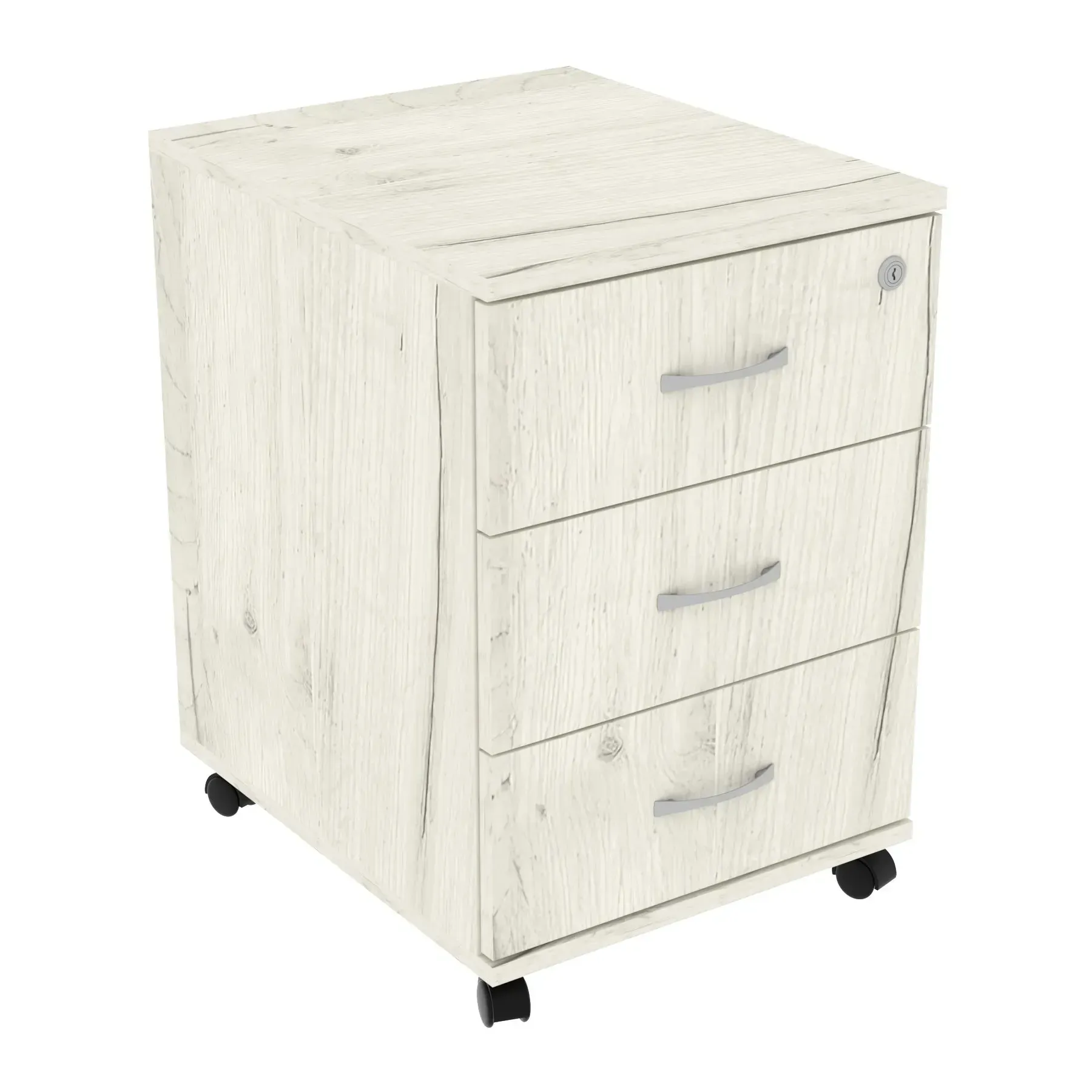 Тумба офисная Kontinent ТМ-2 на колесиках 400х480х590 мм Дуб Крафт Белый (52618322)