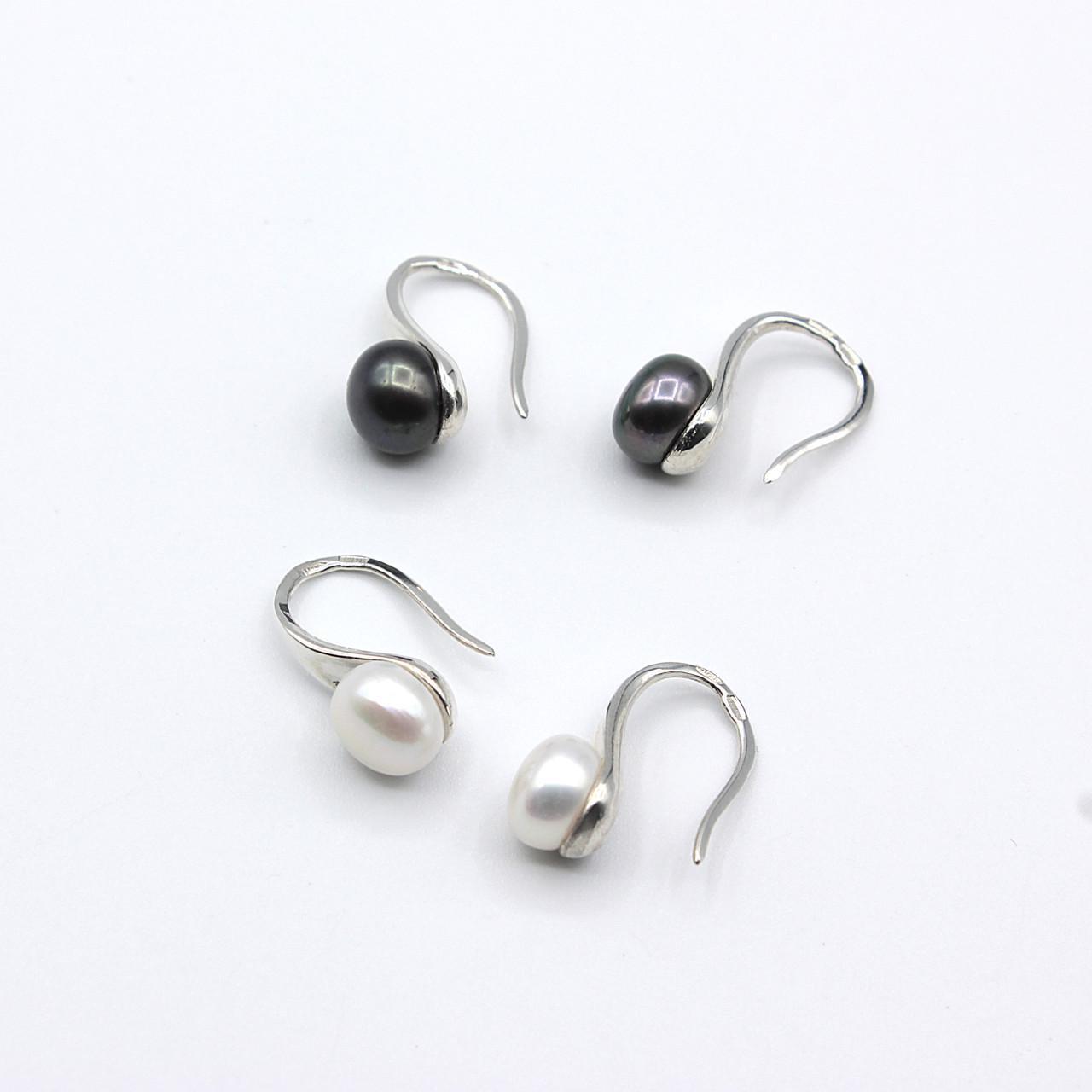 Серебряные серьги с черным жемчугом Нефертити - фото 2 Серебряные серьги с черным жемчугом Нефертити - фото 2