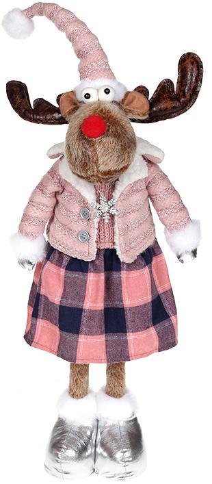 Игрушка мягкая Лось в розовом 28х18х78 см