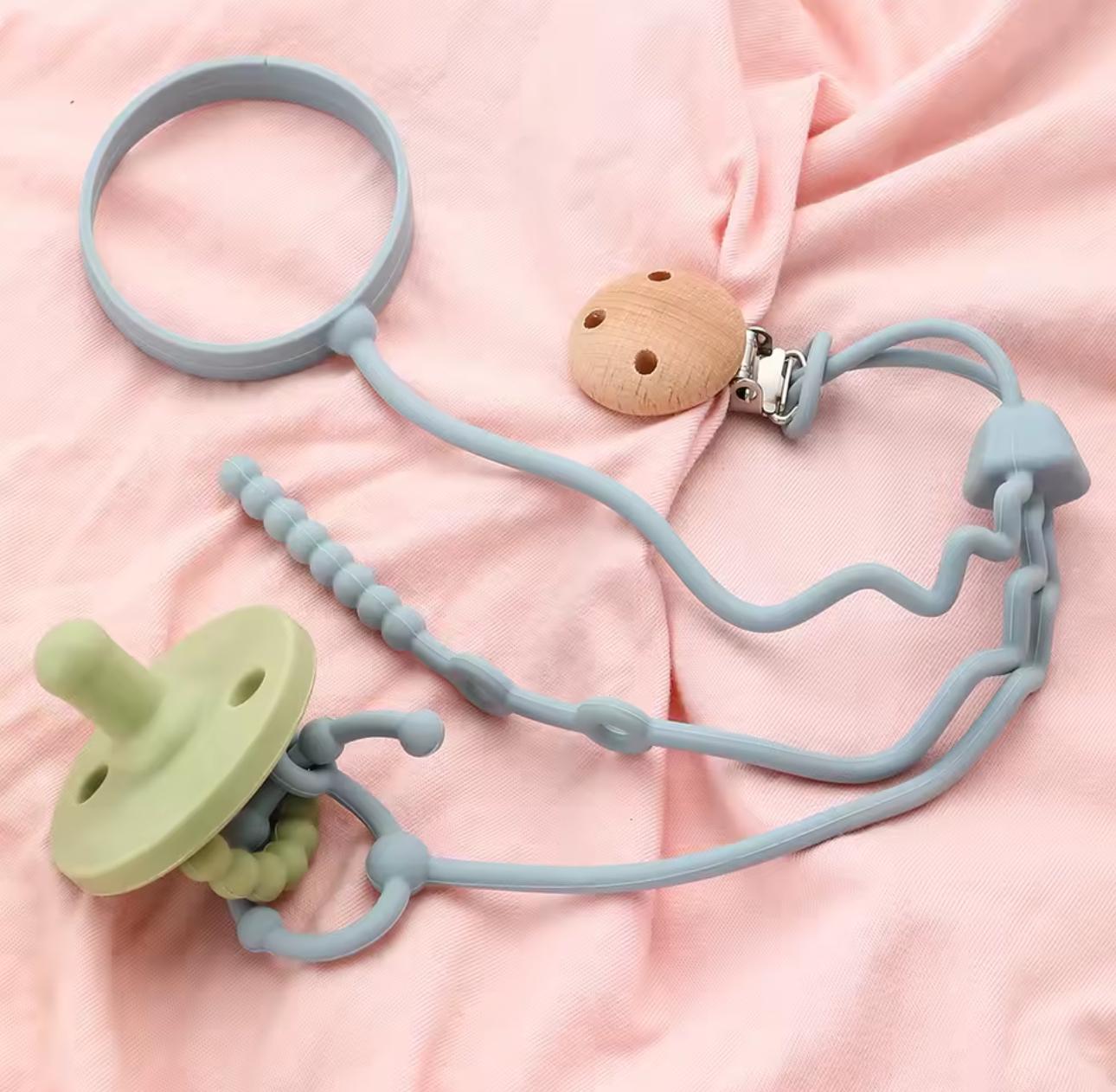 Держатель силиконовый для бутылочки/пустышки/игрушек и клипсы Розовый - фото 6 Держатель силиконовый для бутылочки/пустышки/игрушек и клипсы Розовый - фото 6