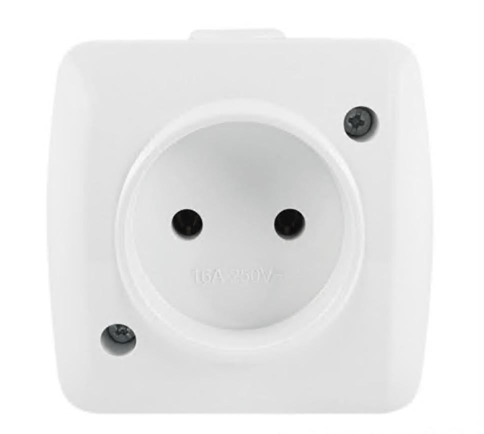 Розетка El-BI Alsu одинарная накладная без заземления Белый (IP20)