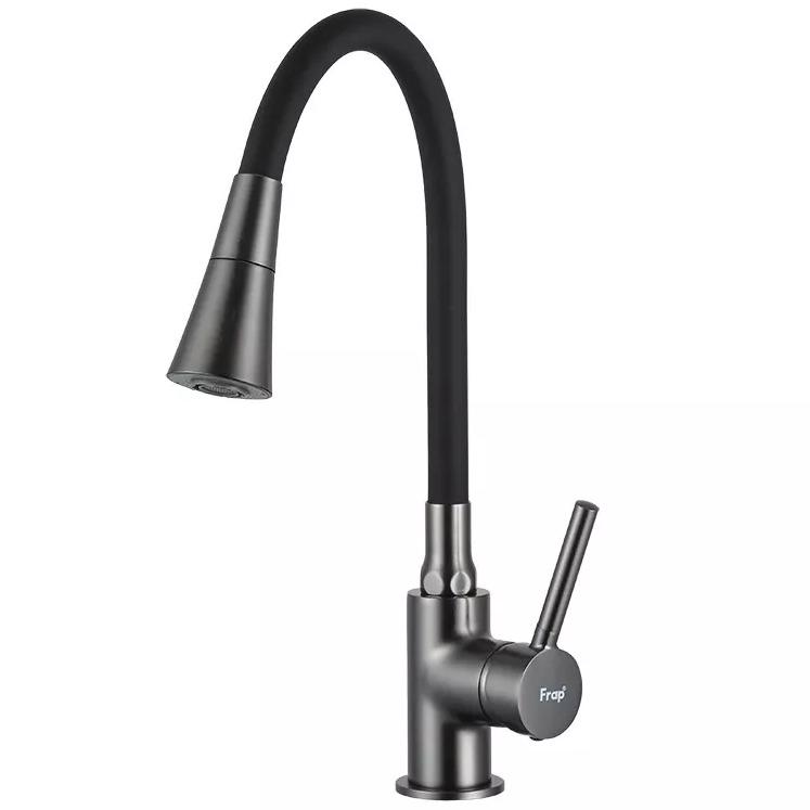 Змішувач для кухні Frap F4044-9 з гнучким виливом Чорний (214081) Змішувач для кухні Frap F4044-9 з гнучким виливом Чорний (214081)