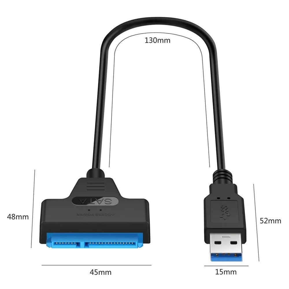 Кабель адаптер SUNROZ USB 3.0 SATA III 6 Гбіт для HDD SSD дисків 2,5" (A48596) - фото 5