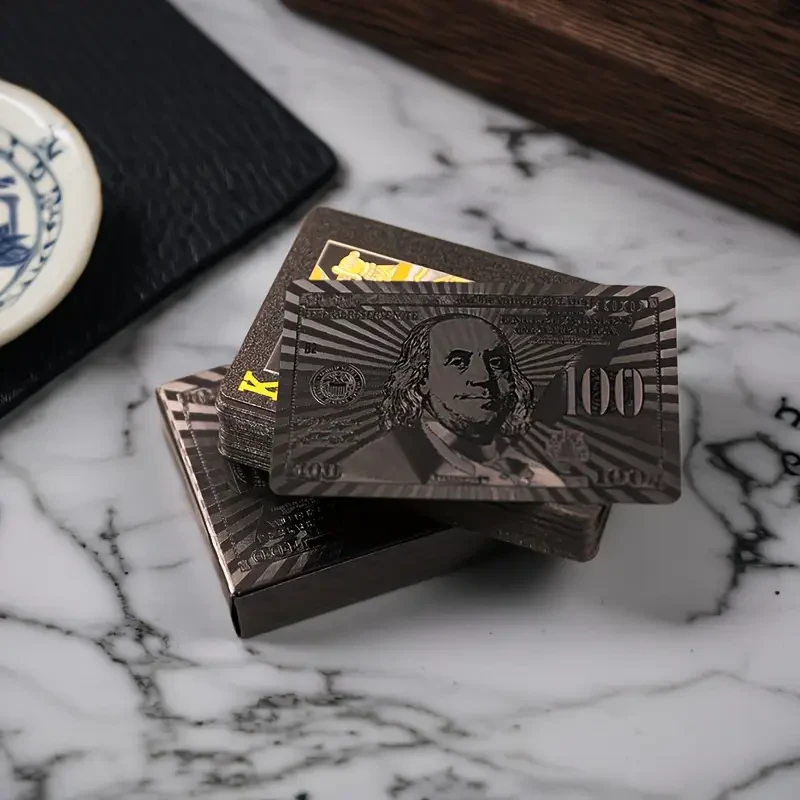 Карты игральные пластиковые с рубашкой доллар 54 шт. Черный Карты игральные пластиковые с рубашкой доллар 54 шт. Черный