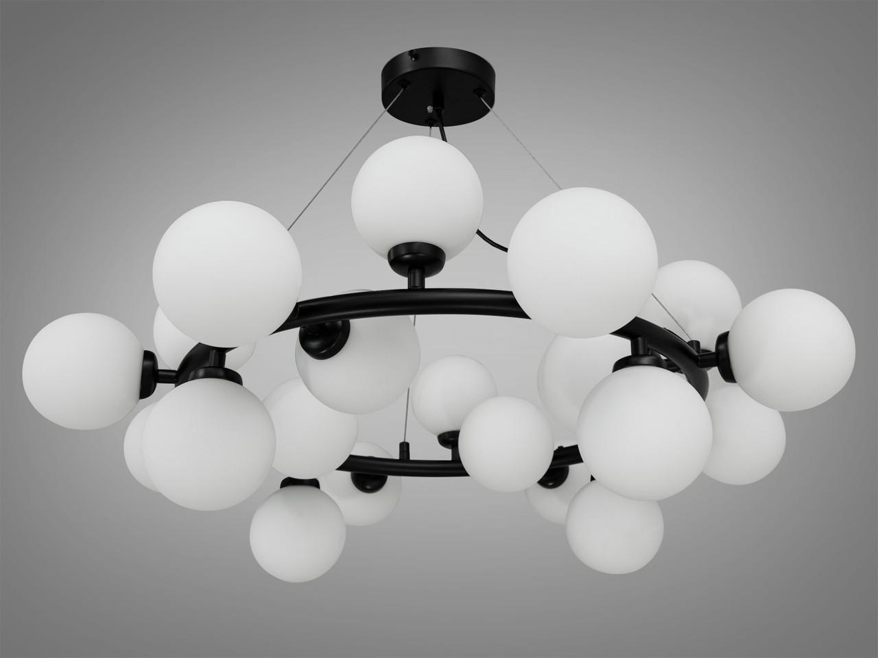 Люстра Bubbles в спальню LQ7063-20BK-LS на 20 ламп Черный (2179357326)