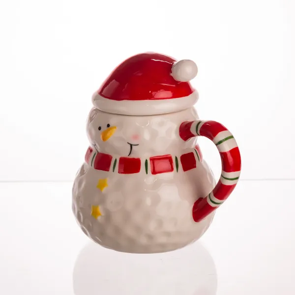 Чашка у вигляді шапки сніговика Snowman порцелянова з кришкою 400 мл Білий (21-107-CR-1-34) - фото 2 Чашка у вигляді шапки сніговика Snowman порцелянова з кришкою 400 мл Білий (21-107-CR-1-34) - фото 2