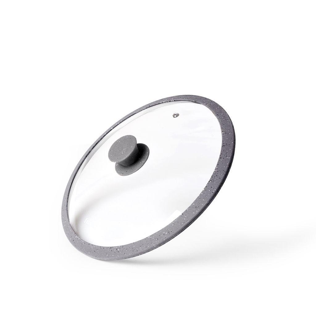 Кришка Fissman Arcades 20х5 см скляна з силіконовим обідком (9921)