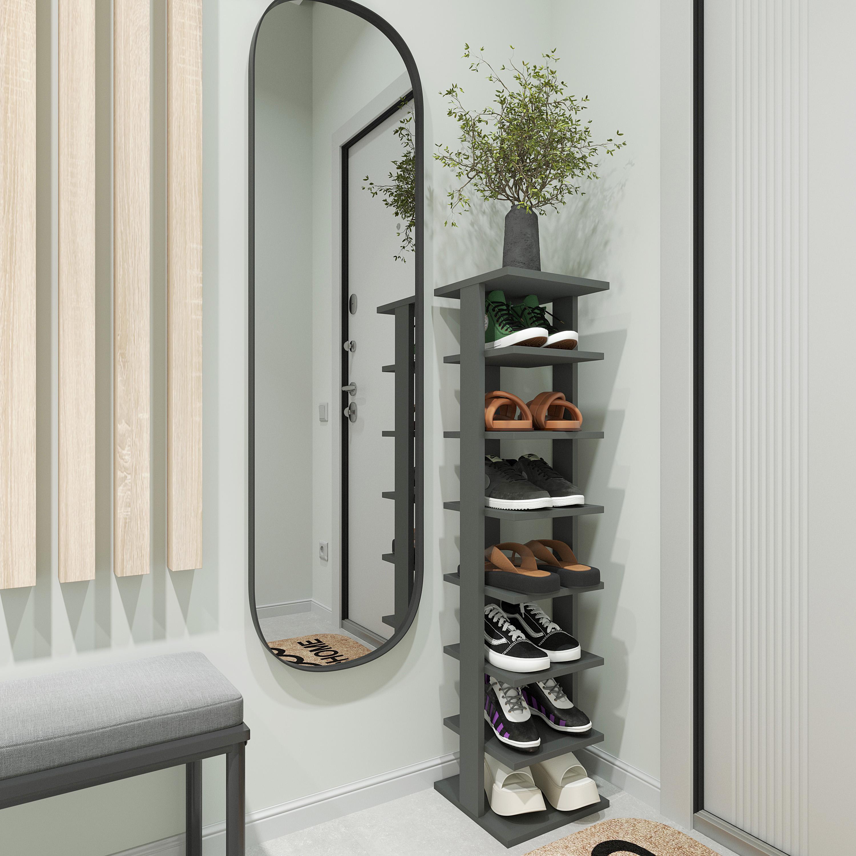 Полиця тумба для взуття 114х28х26 см Антрацит - фото 1