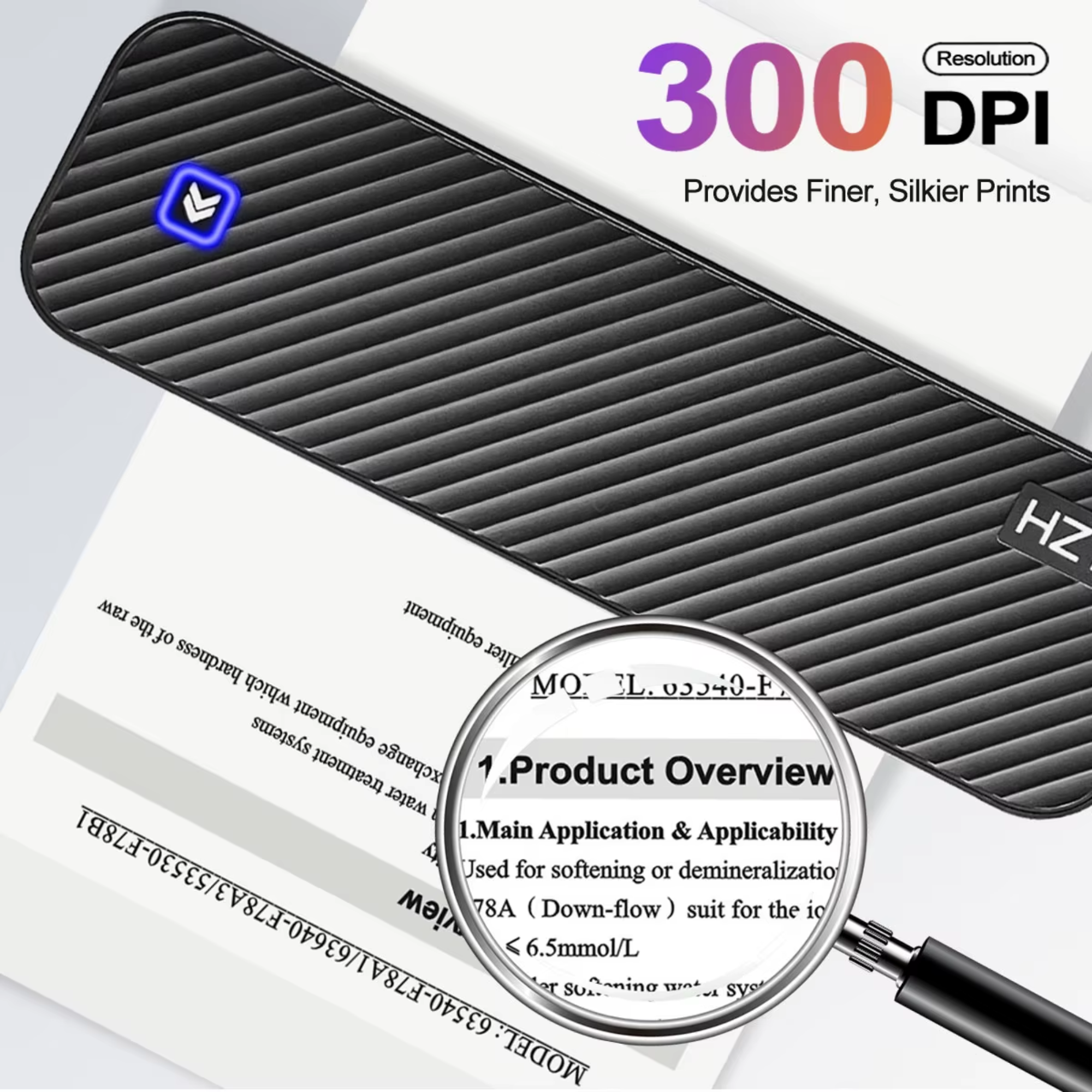 Термопринтер Inkless Portable A4/чехол/2 рулона термо бумаги/5 листов бумаги для трансфера тату (26397162) - фото 5