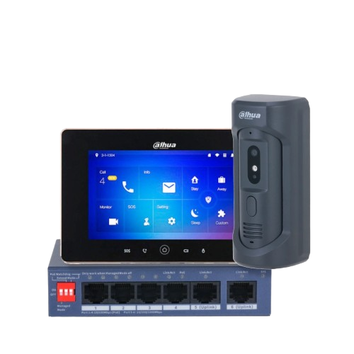 Видеодомофон Dahua KIT vandal proof 7" Linux OS Wi-Fi PoE Черный (31153015)