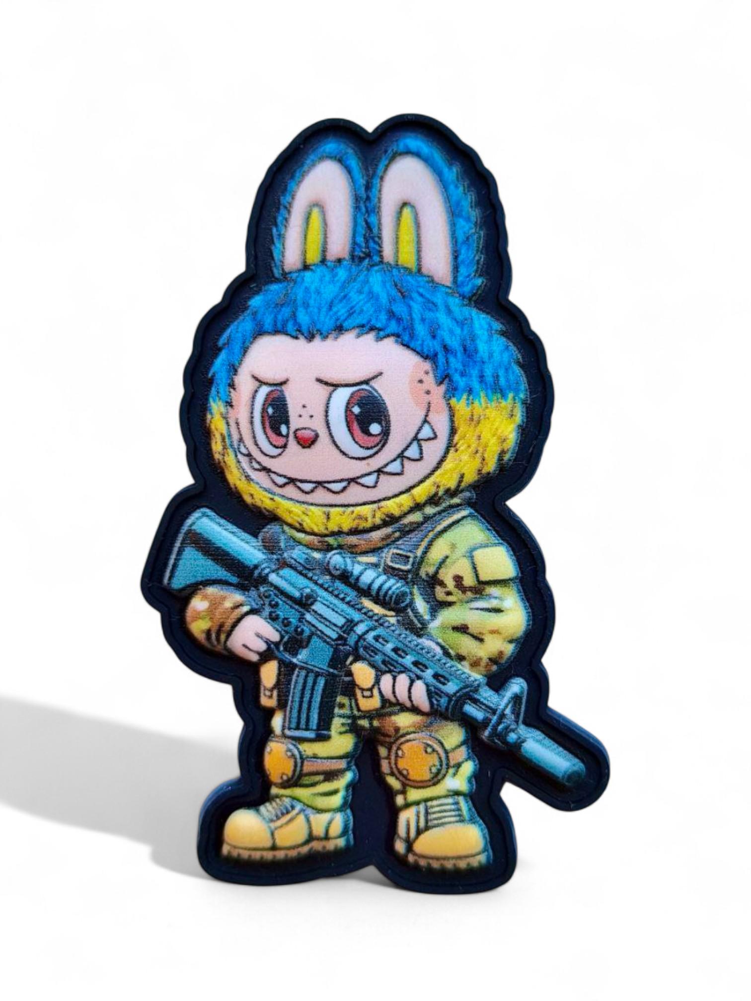 Патч-шеврон Лабубу военный Желто-голубой (29239069)