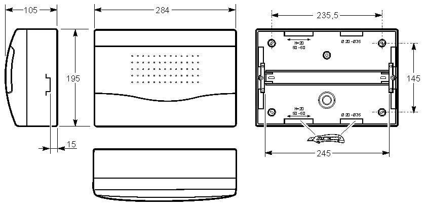 Корпус для зовнішнього монтажу Famatel 3612 NUOVA на 12/14 модулів IP40 (17879098) - фото 2