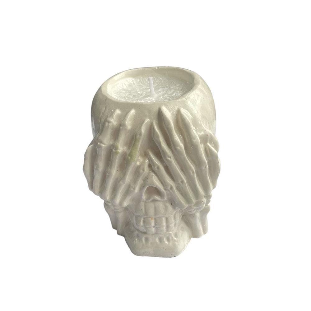 Свеча в белом кашпо в виде черепа не видит в подарочной коробке (TA0165_3) Свеча в белом кашпо в виде черепа не видит в подарочной коробке (TA0165_3)