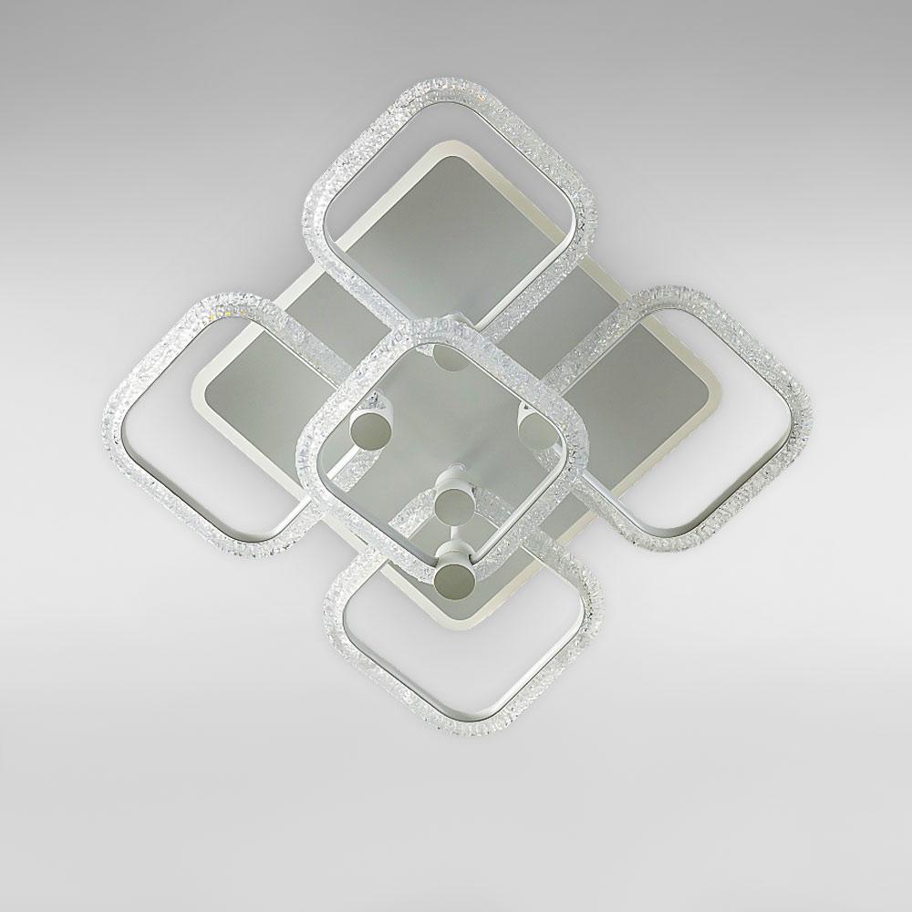 Люстра стельова світлодіодна Light House SC-19287/4/1C WH PK/BU/PL 110W/26W 2,4G 420х420х150 мм Білий