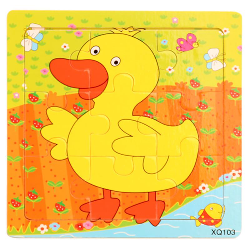 Пазл-рамка деревянный Утенок из 9 элементов 15x15 см (1896037055)