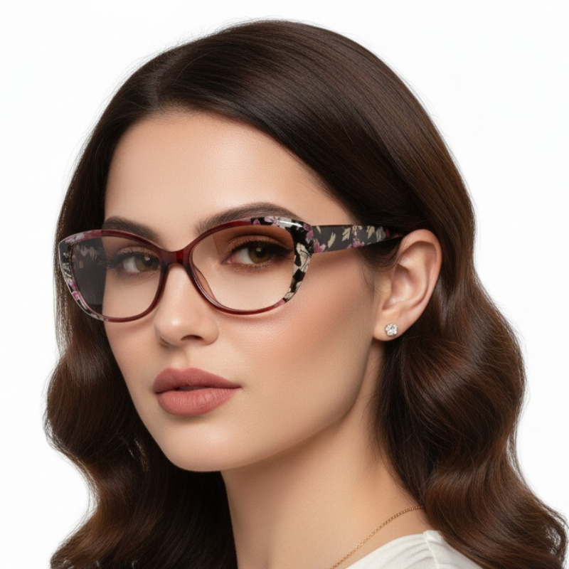 Окуляри жіночі тоновані для зору з діоптріями плюс та мінус -4.0Червоний (834)