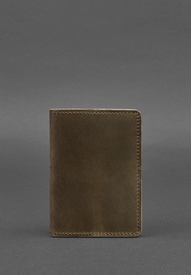 Обкладинка шкіряна для паспорта та військового квитка 1.3 Crazy Horse Темно-коричневий (A-026741)