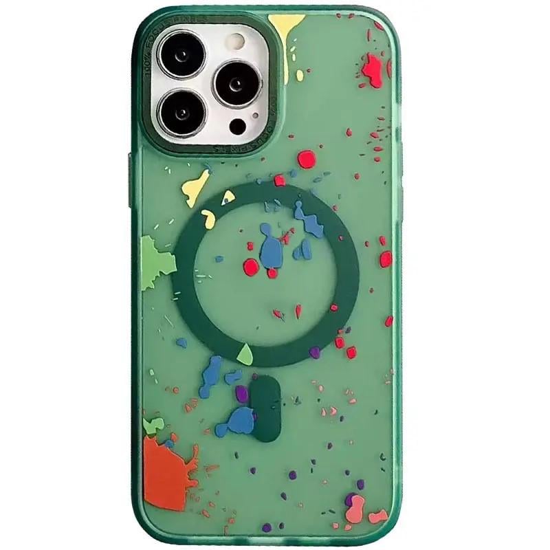 Чохол TPU+PC Flush with MagSafe для Apple iPhone 15 Pro Max (6.7") Dark green - фото 1