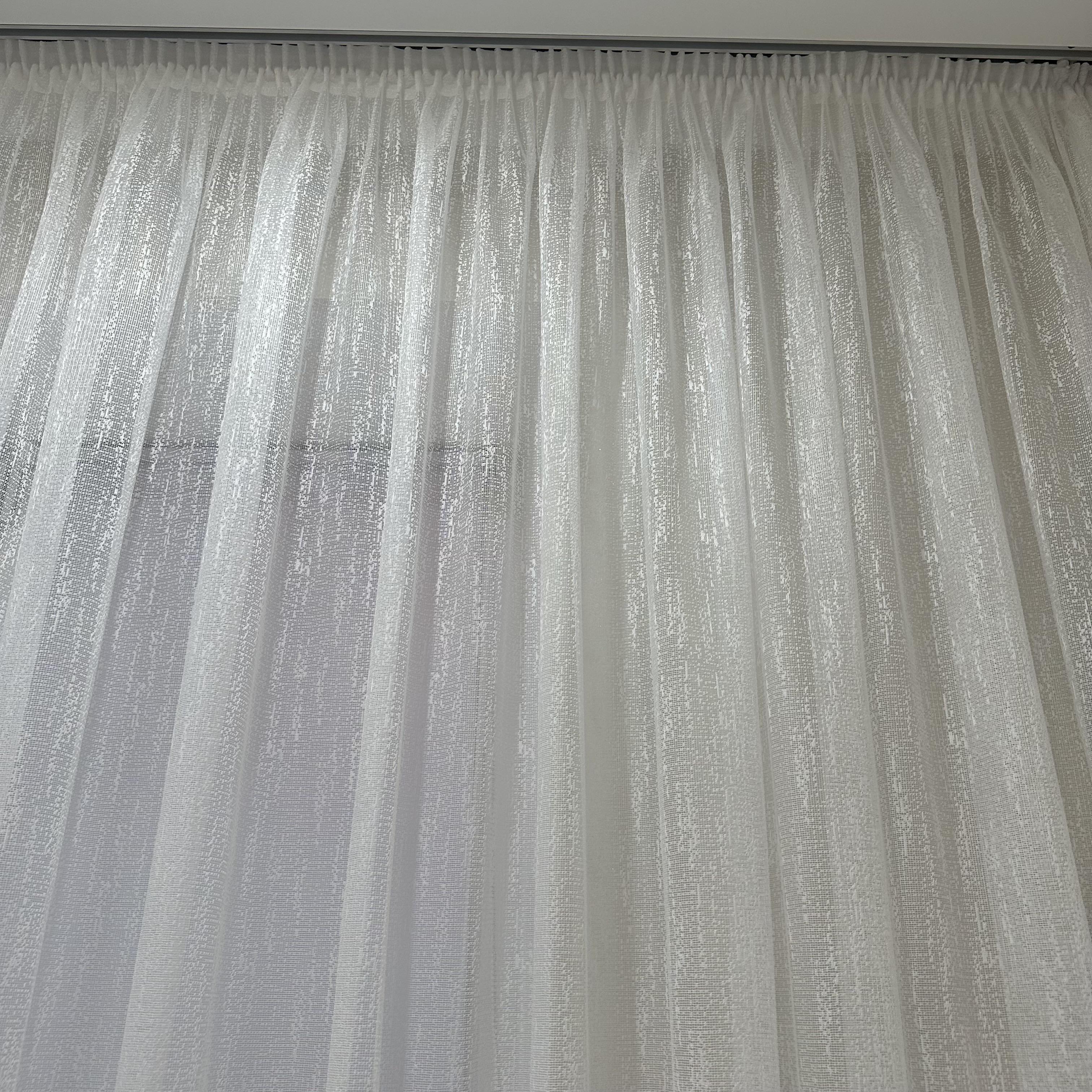 Тюль жаккард готова з візерунком 300х270 см на тасьмі 6 см 2 ряди петель Білий (ТПБ-3) - фото 9