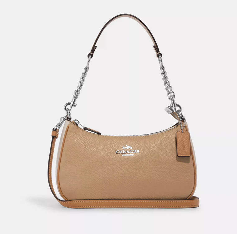 Сумка Coach Teri Shoulder Bag In Colorblock Gold/Sandy Beige