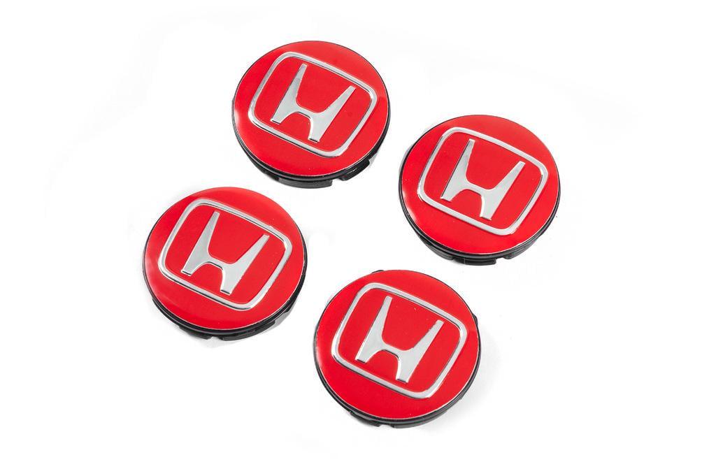 Колпачки диски 56/52 мм 7729A Davs Auto для Honda abs-пластик Красный