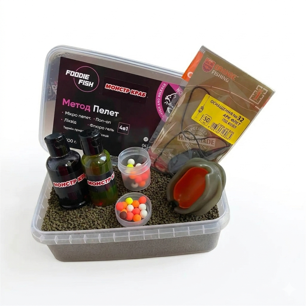 Методный пеллетс метод микс Foodie Fish монстр краб 6в1 500 г (2294957269)