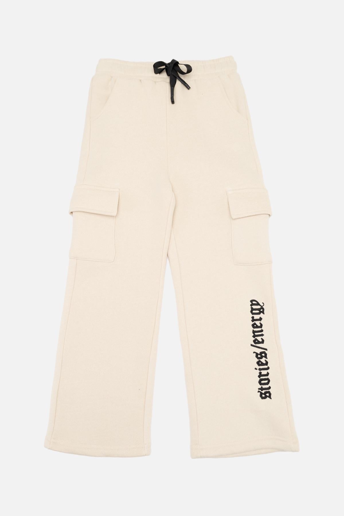 Спортивные штаны для девочки 134 см Бежевый (ЦБ-00258817)