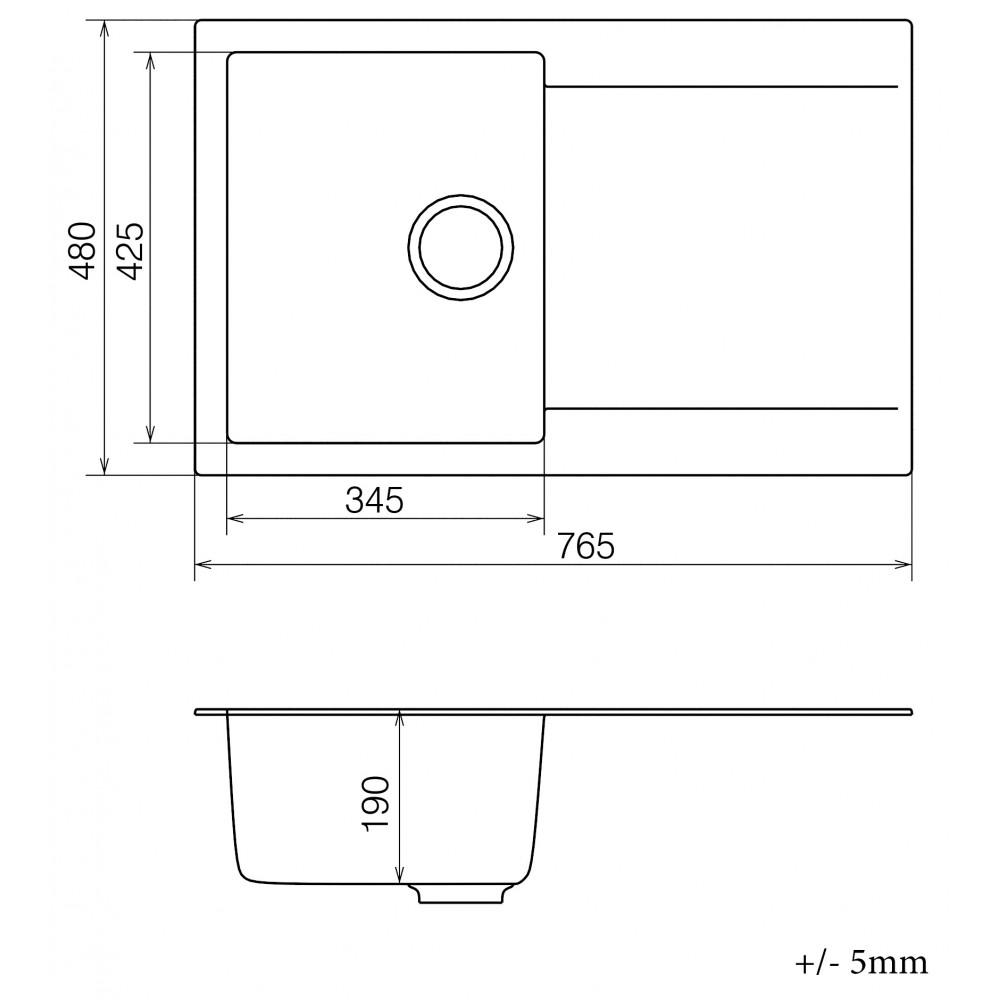 Кухонная мойка VANKOR Orman OMP 02.78 Gray с сифоном - фото 2