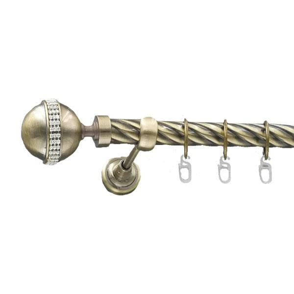 Карниз для штор Orvit Авея крученая однорядный 25 мм 300 см Антик (000-5822)