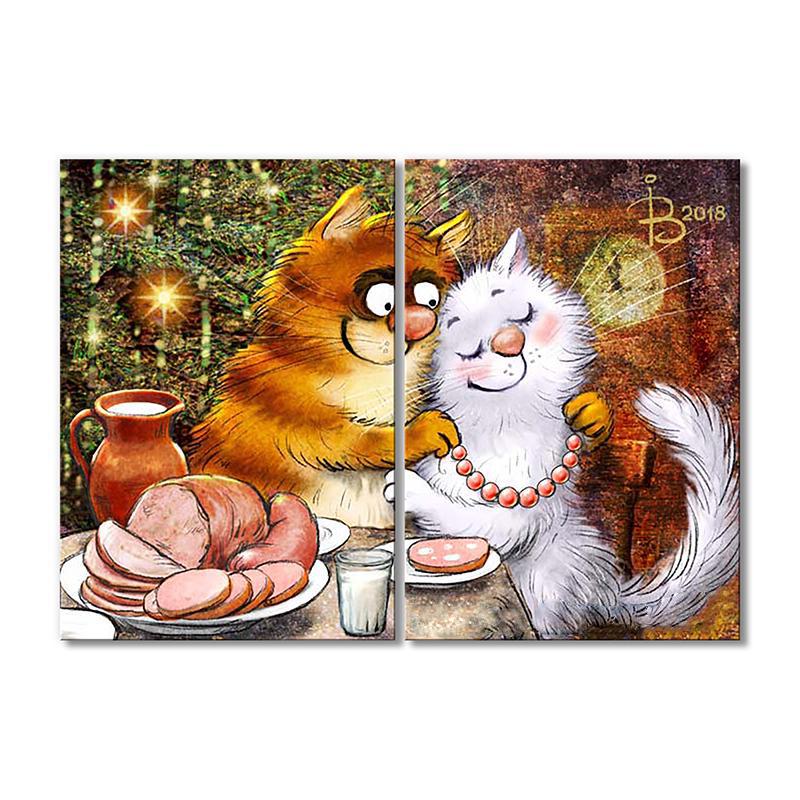 Модульная картина С новым счастьем! 2 модуля общий размер 80x120 см (_rinaz_20181634023)