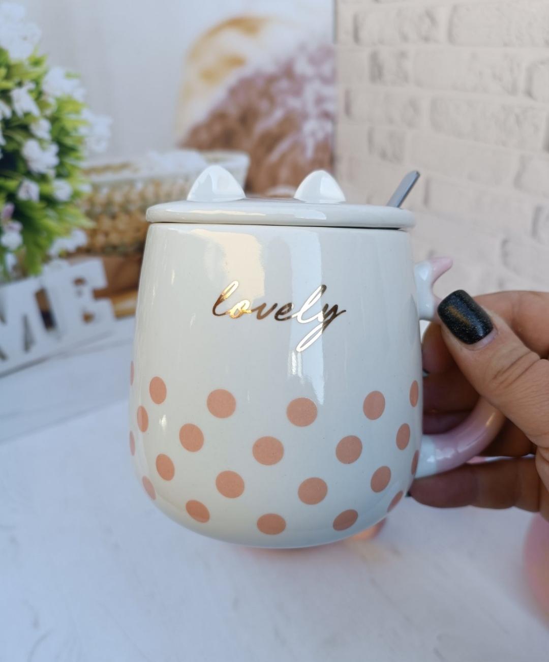 Кружка SNT Cat style з кришкою та ложкою кераміка 460 мл (20625-3) - фото 2 Кружка SNT Cat style з кришкою та ложкою кераміка 460 мл (20625-3) - фото 2