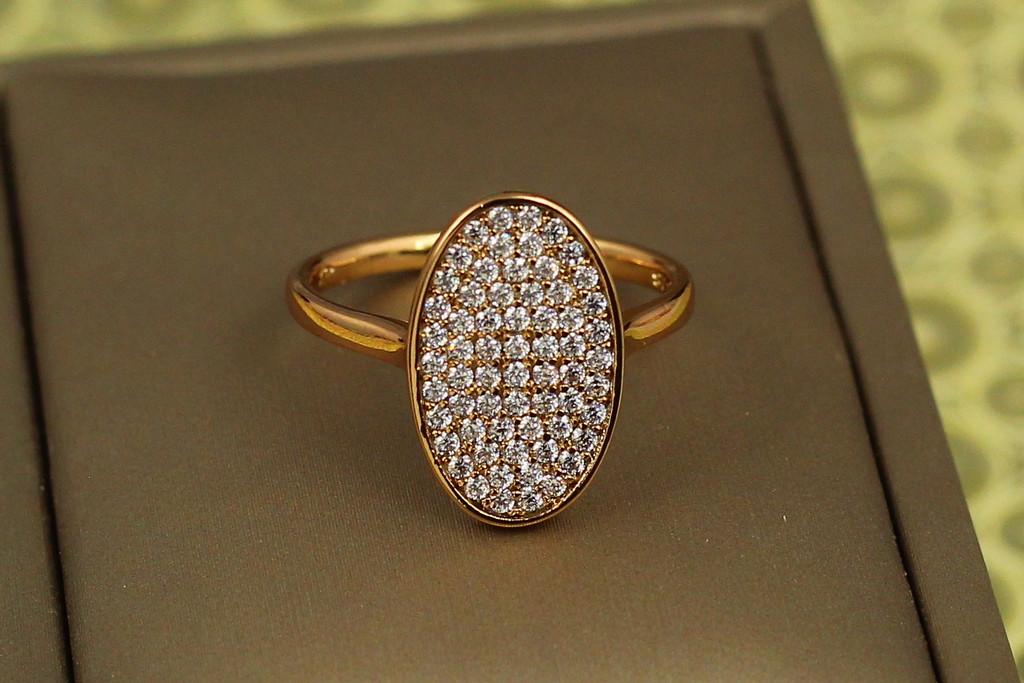 Каблучка Xuping Jewelry Прекрасний овал р. 18 Золотистий