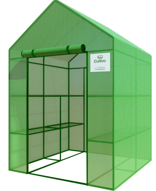 Теплиця Cultivo 8 полиць ПЕ плівка 1,4x1,4x2 м Зелений (003002)