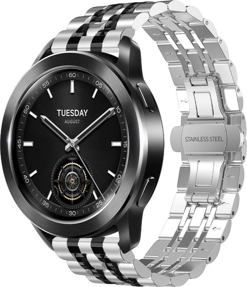 Браслет металлический Spinye Line для Xiaomi Watch S3 Silver Black (37145-69)