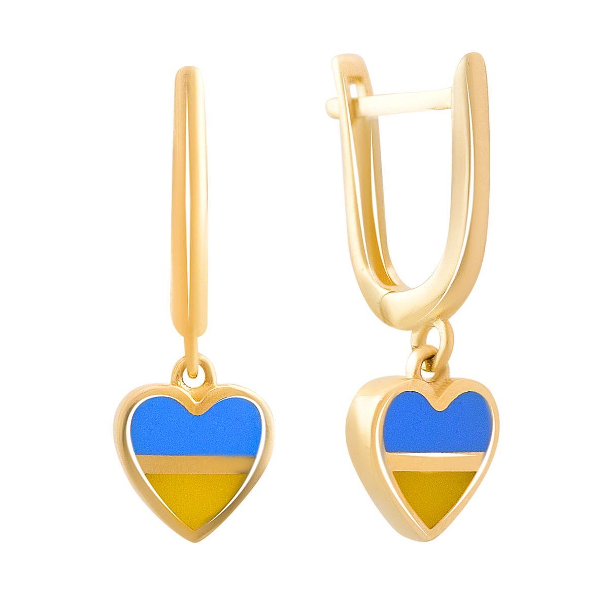 Золотые серьги с эмалью 3,17 г (75488)