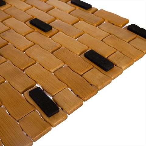 Коврик бамбуковый противоскользящий для ванной комнаты 80х50 см - фото 4