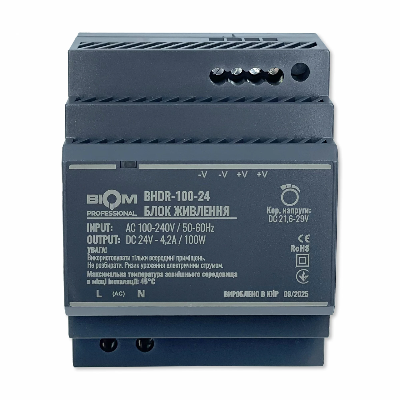 Блок питания Biom на DIN-рейке 100W 4.2A 24V BHDR-100-24 (31823332)