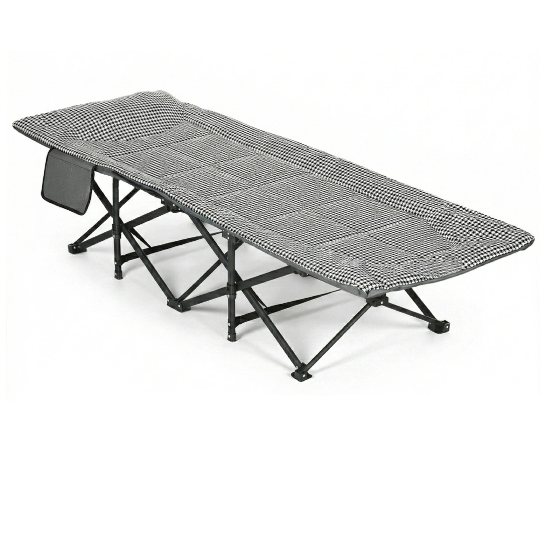 Розкладачка для туризму до 120 кг LEOBRO Гусяча лапка HM-169K Hound stooth 190x 70х35 см з оцинкованою сталі (leo-140406)