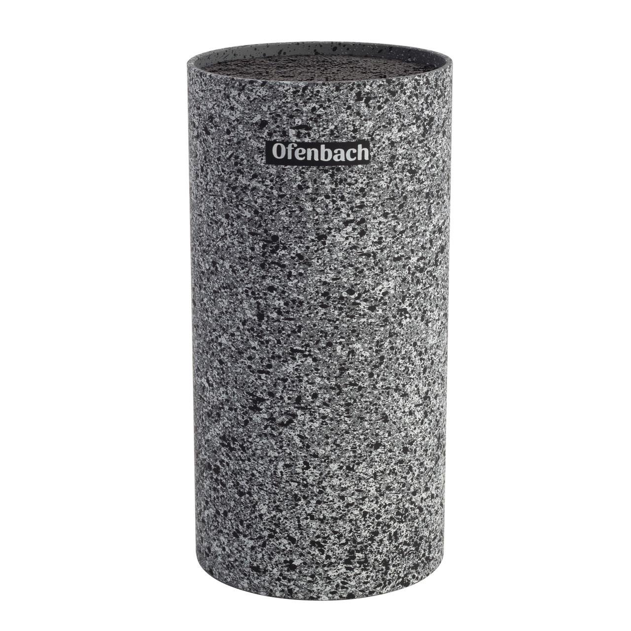 Підставка для ножів з покриттям soft-touch Ofenbach КМ-100211 із пластику 11х11х22 см Графітовий (150-84-100211)