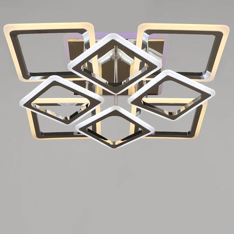 Люстра потолочная Light House SRS-16350/4+4 LED с RGB подсветкой и пультом 202 W Хром