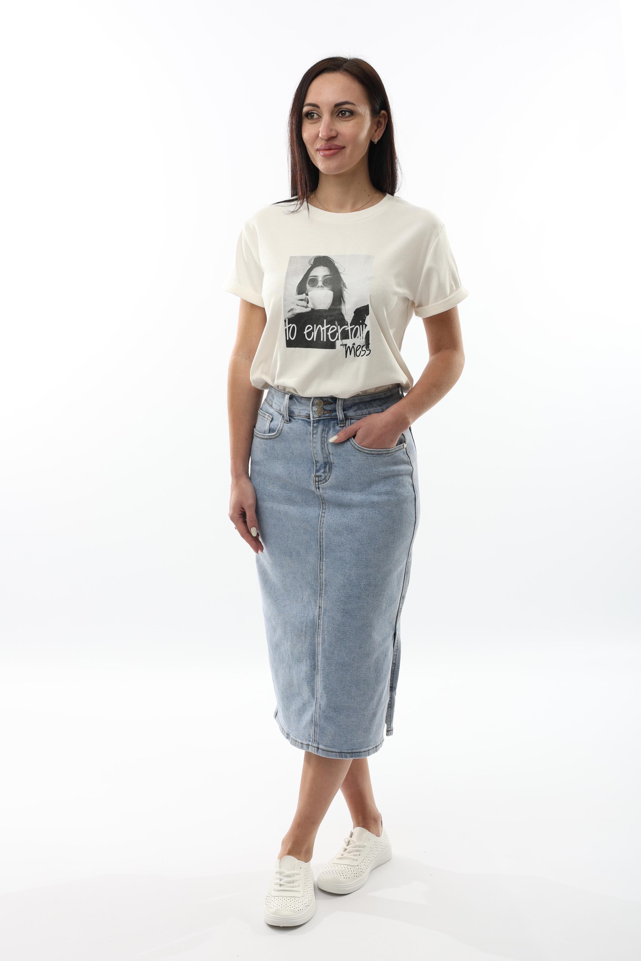 Юбка джинсовая женская est. 1991 XXL Голубой (277546-XXL)