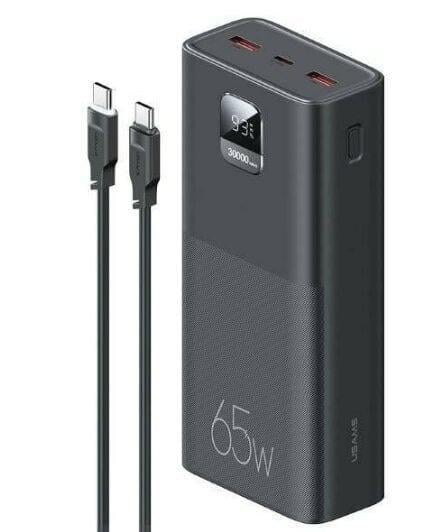 Портативное зарядное устройство Usams PB68 Fast Charge 65W 30000mAh QC3.0/PD3.0