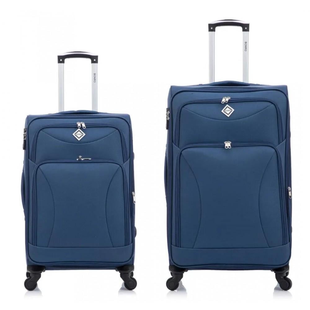 Набір тканинних валіз Bonro Tourist велика середня 2 шт. Синій (42400951) - фото 2 Набір тканинних валіз Bonro Tourist велика середня 2 шт. Синій (42400951) - фото 2